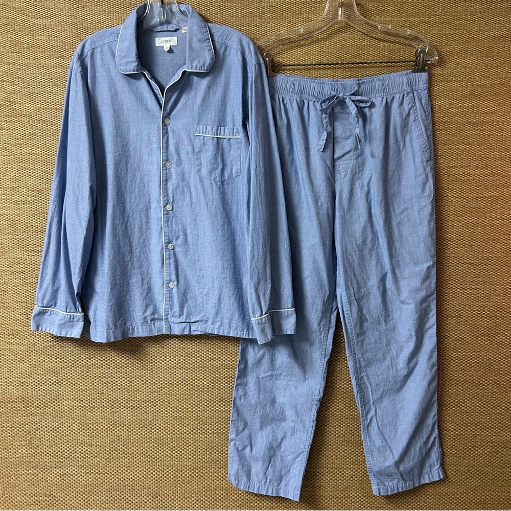 J.Crew Pajama Set Mens Medium Blue Cotton